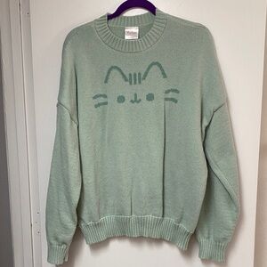 NWOT Pusheen Box Green Knit Sweater size Medium
